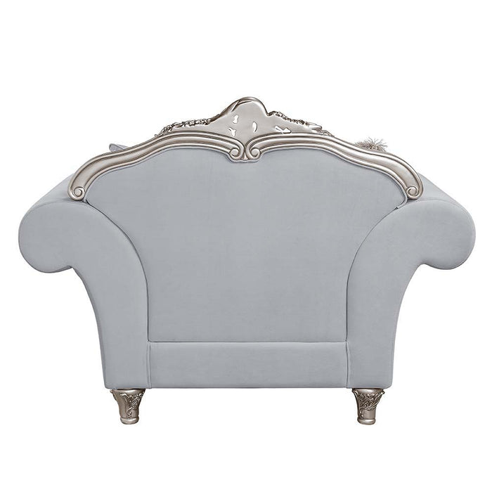 Pelumi - Chair - Light Gray Linen & Platinum - Finish