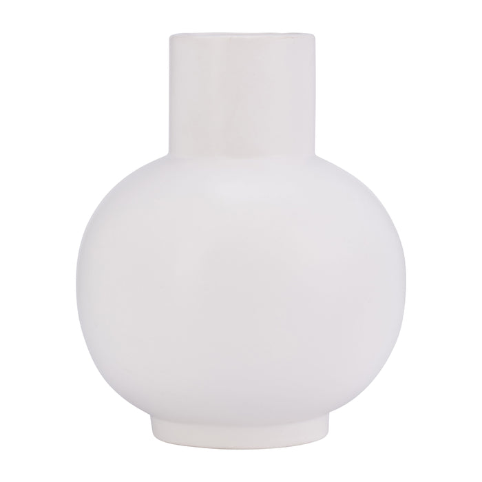 Ceramic Bulbous Vase 7" - White