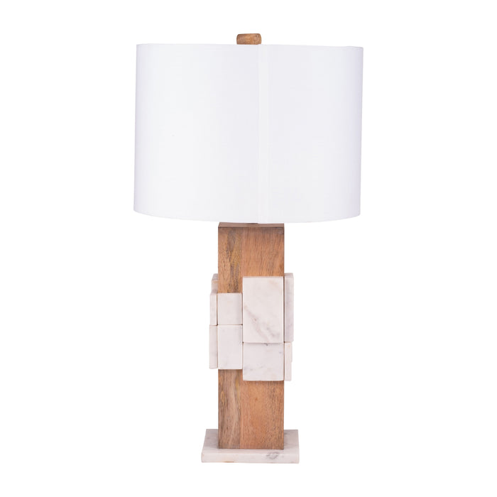 Marble Table Lamp 18" - White