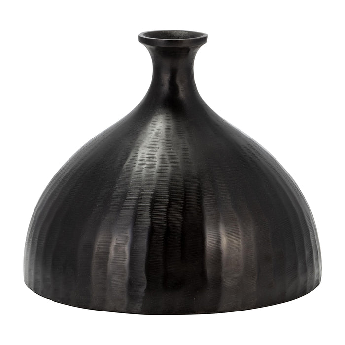 Metal Bulbous Vase 9" - Bronze