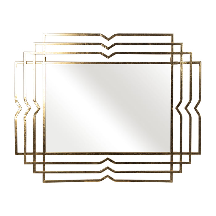 Metal Rectangular Mirror 39" - Gold