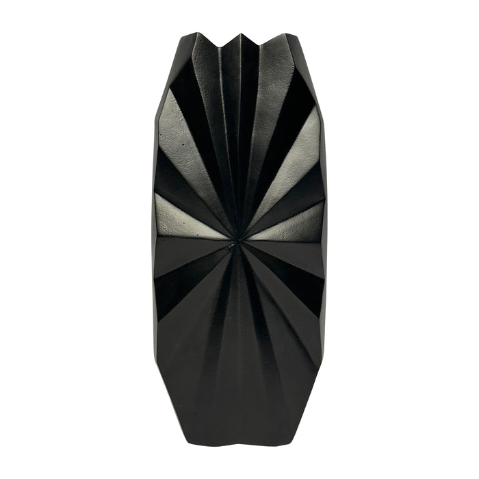 16" Udine Large Metal Vase - Black