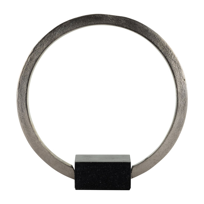 Metal Standing Ring With Base 12" - Nickel / Black