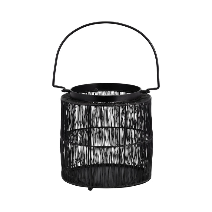 Metal Wire Lantern 10.25" - Black