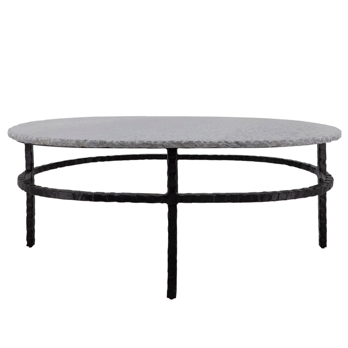 Marble Oval Coffee Table 44" - Gray
