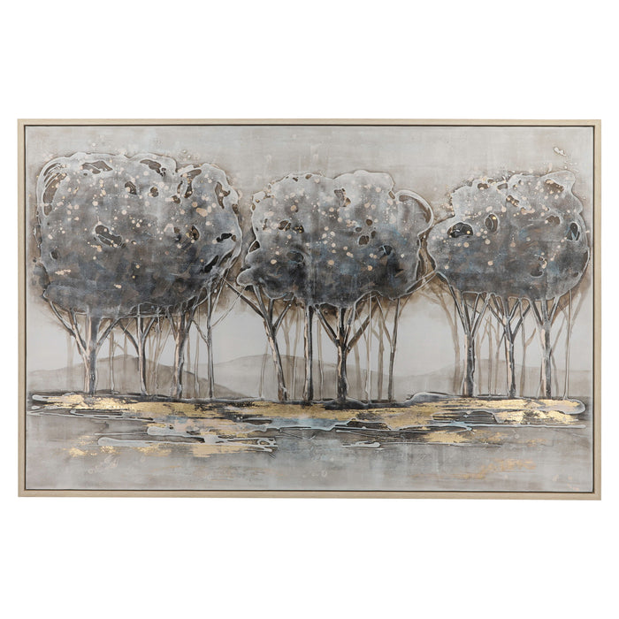 Trees On Canvas 62 x 42" - Gray