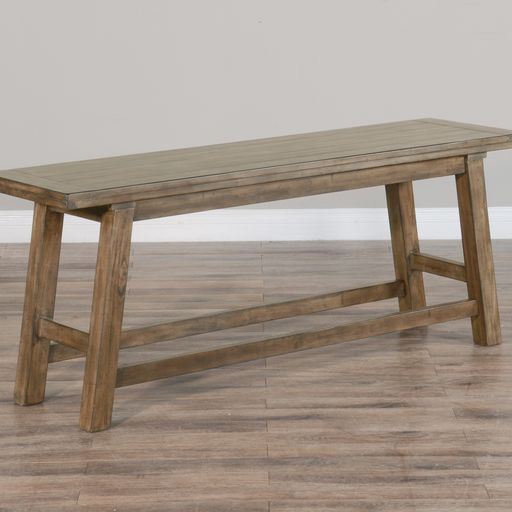 Doe Valley - Counter Height Bench With Wood Seat - Light Brown