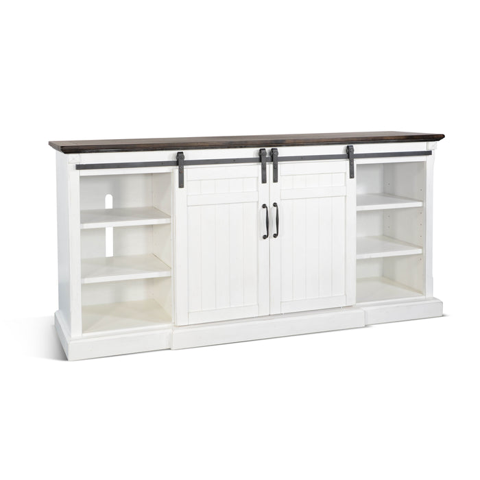 Carriage House - TV Console With Fireplace Option - White