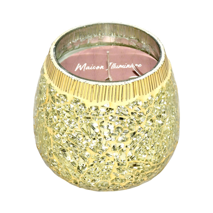 11 Oz Spiced Pear Mosaic 4" Candle - Champagne