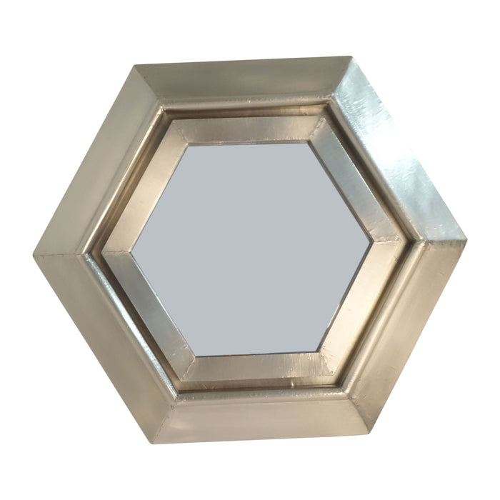 Warwin Clad Hexagon Mirror - Champagne