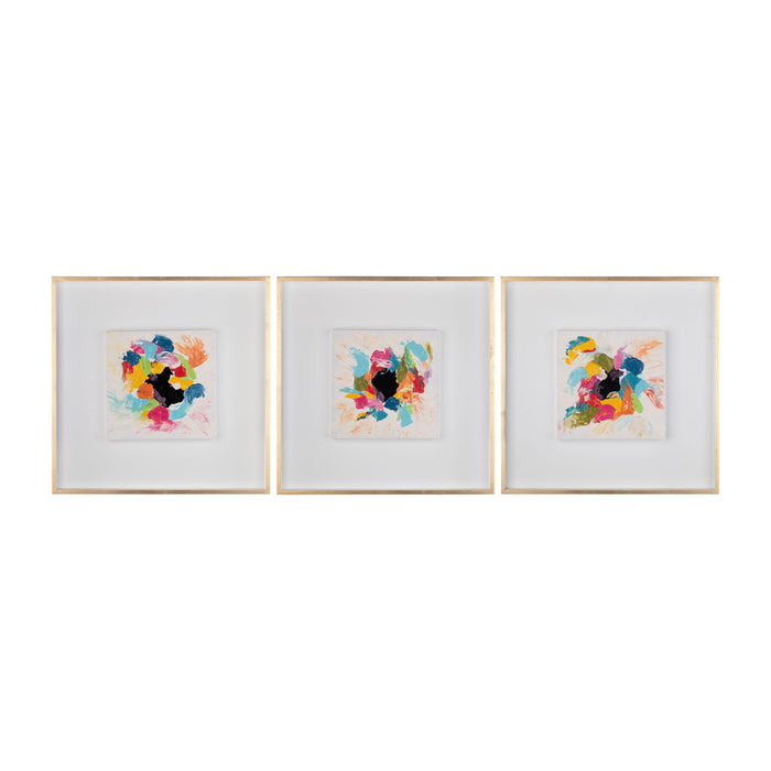Hand Painted Multi-Colorful Abstract 72 x 24 (Set of 3)