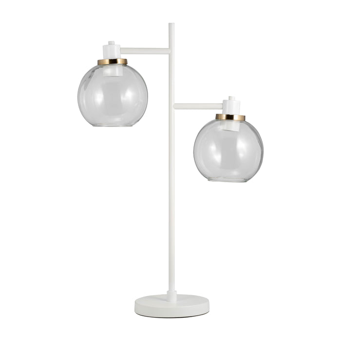 Metal 2-Light Table Lamp 28" - Matte White