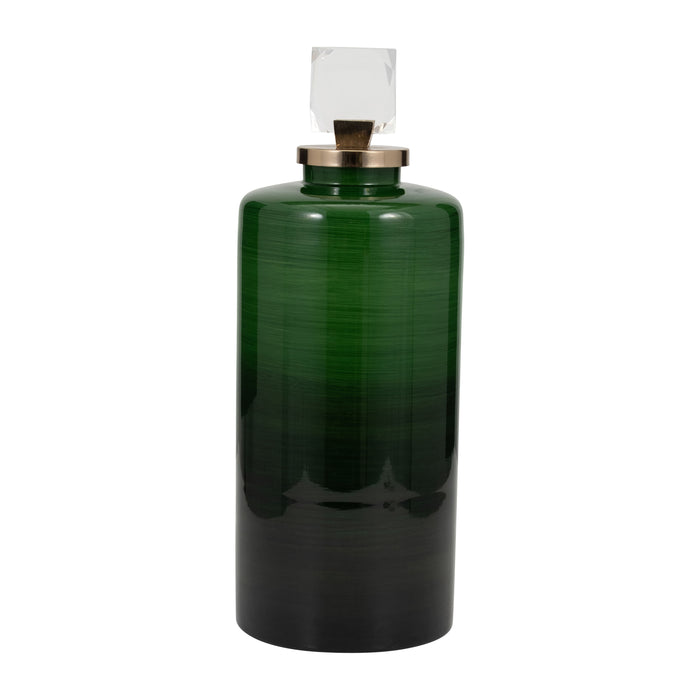 Emerald City Vase With Lid - Green