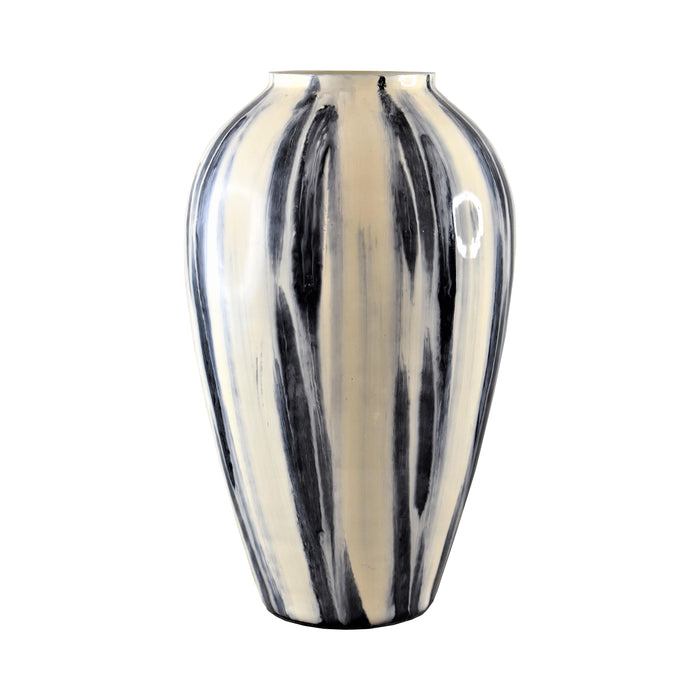 Striped Vase - Black / White