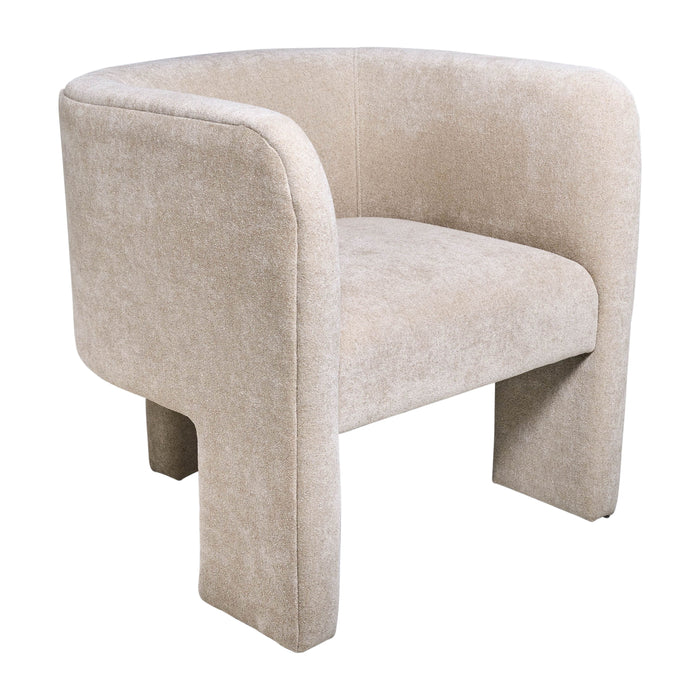 Rounded Back Tripod Chair - Ivory