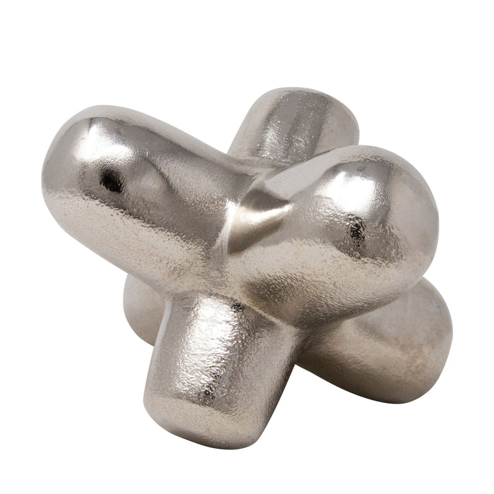 Metal Geometric Orb 8" - Silver