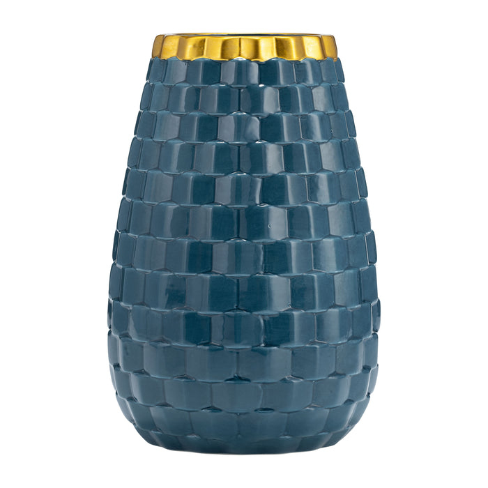 9" Textured Vase - Teal