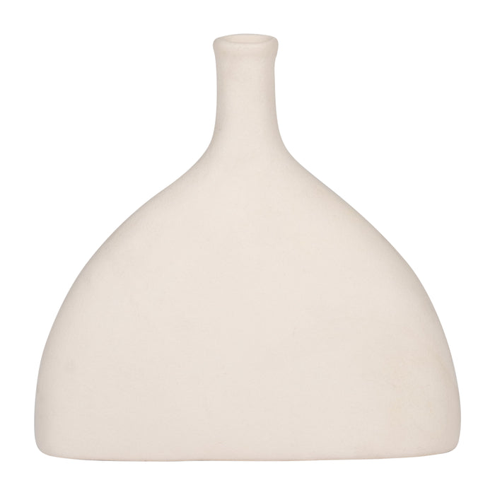 Ceramic Half Dome Vase 7" - Cotton