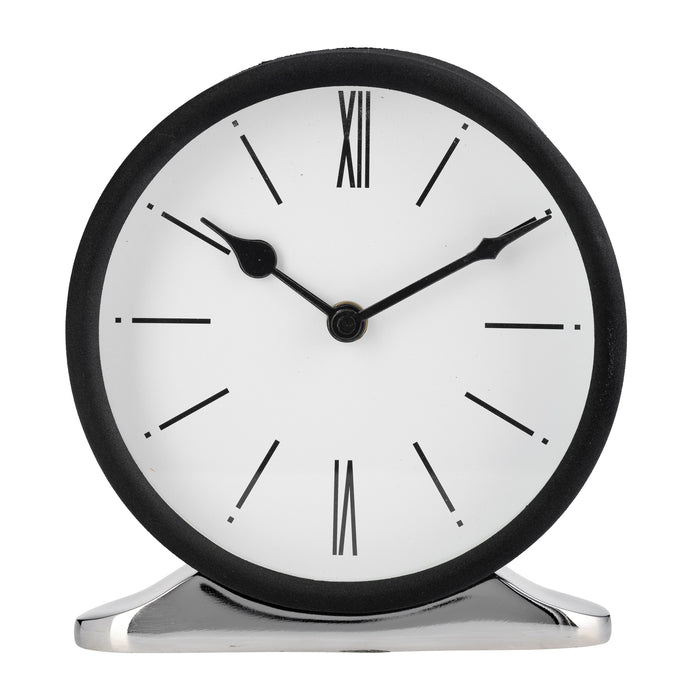 Metal Candid Table Clock 7" - White / Black