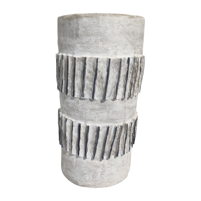 Paper Mache 25" Floor Vase - Ivory