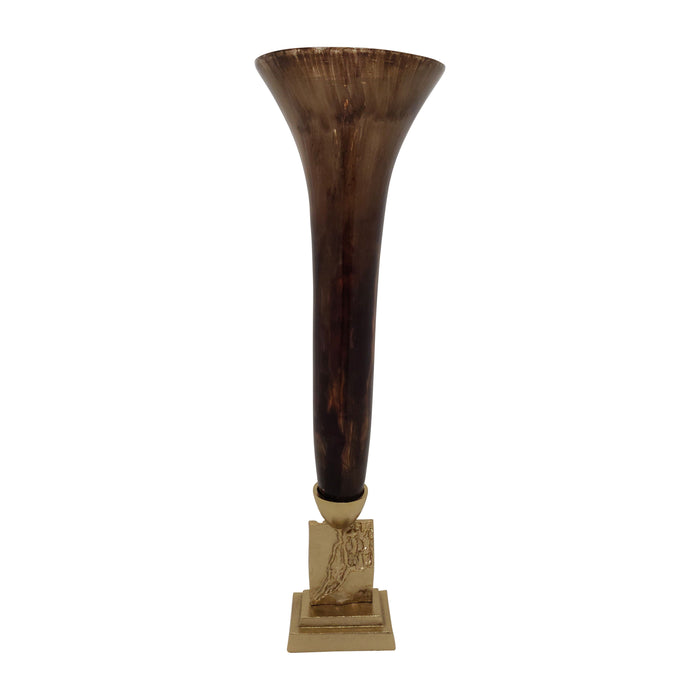 Glass 26" Trumpet Vase - Bronze
