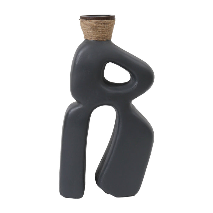 Ecomix Abstract Vase 20" - Black
