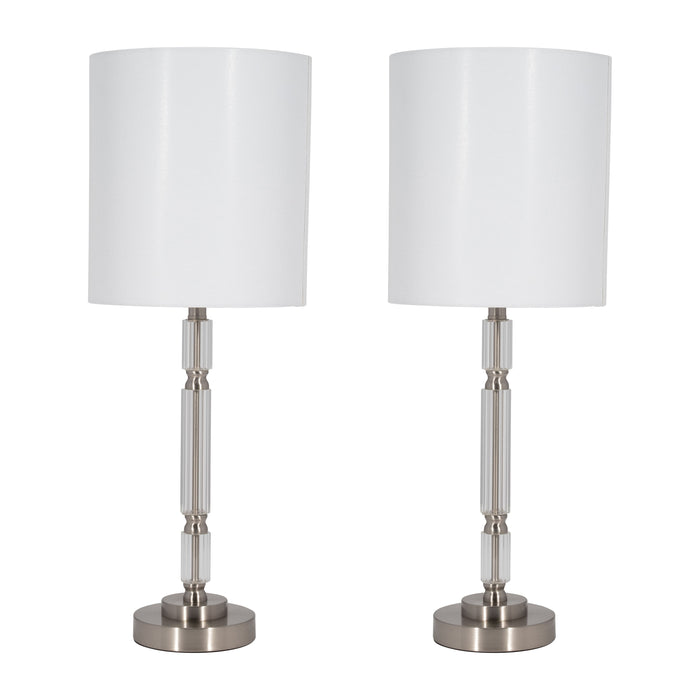 Crystal 24" Table Lamp (Set of 2) - Silver