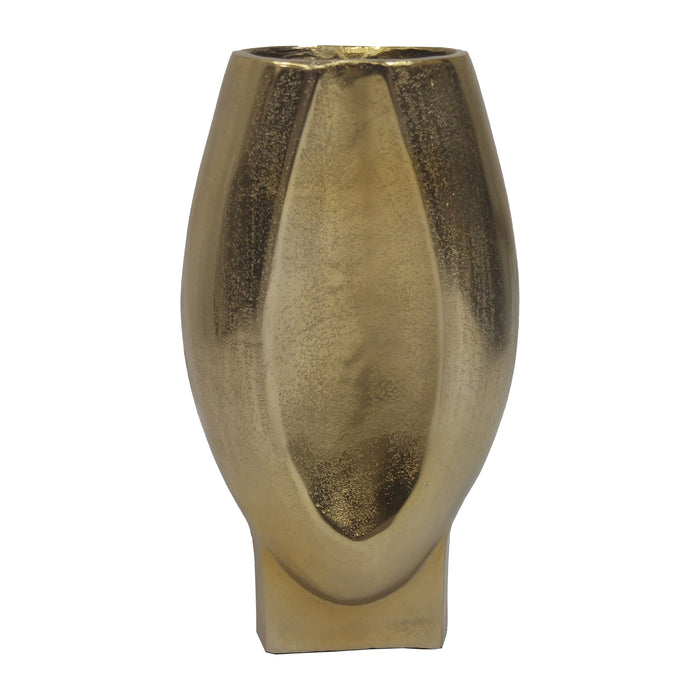 12" Nadia Metal Oval Vase - Gold