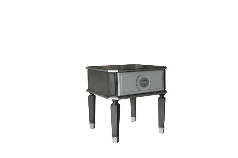 House - Beatrice End Table - Charcoal & Light Gray Finish