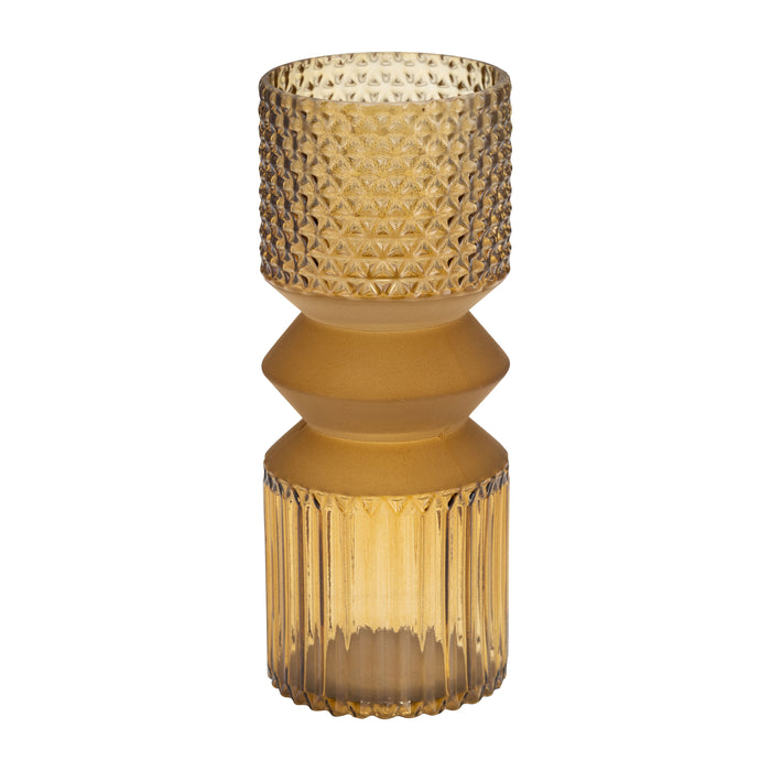 Glass Mallet Vase 10" - Amber