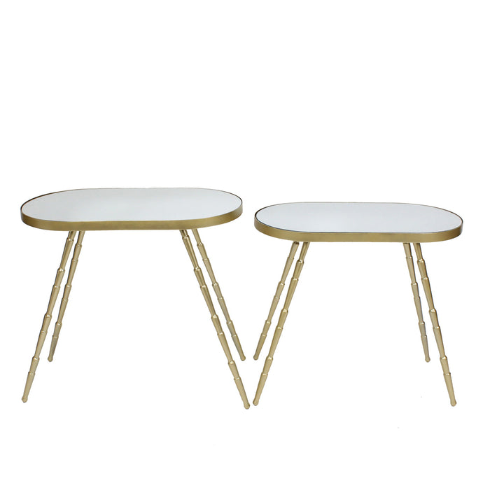 Metal / Mirror Accent Tables 24 / 26" (Set of 2) - Gold