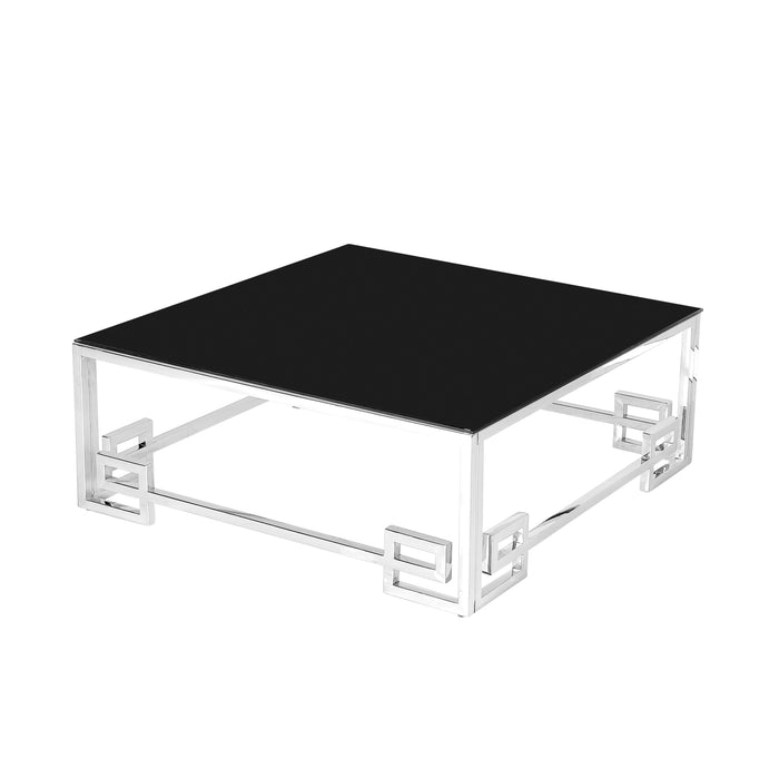 Stainless Steel Cocktail Table - Silver / Black