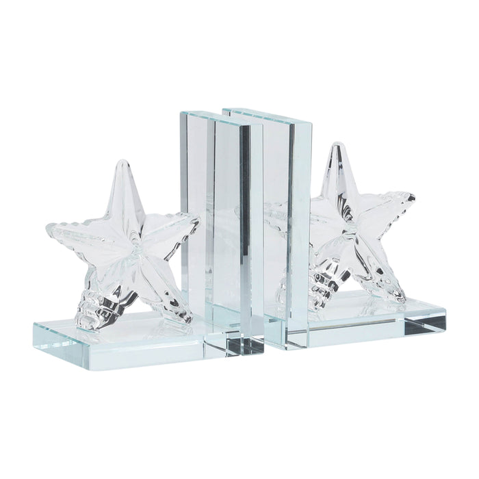 Star Bookends (Set of 2) - Crystal