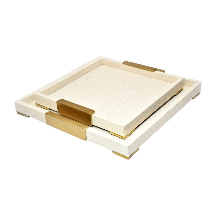 Carley Resin Trays (Set of 2) - Natural