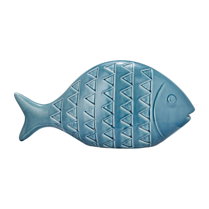 Cer Zigzag Scaled Fish 17" - Blue