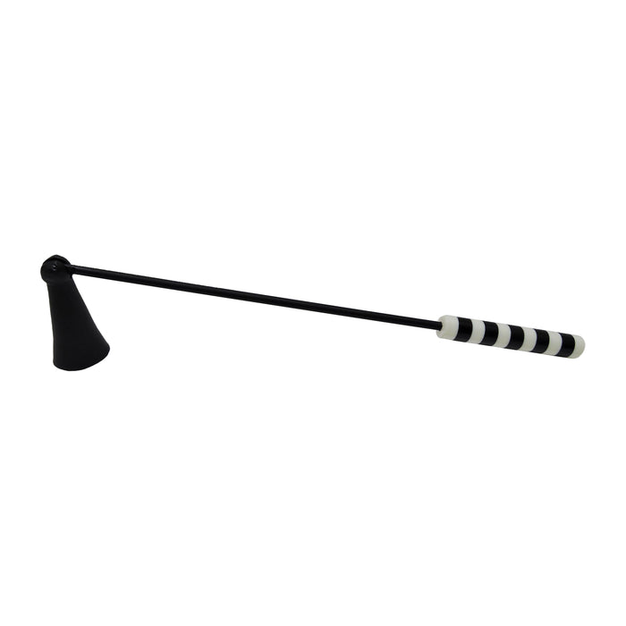 Metal Striped Candle Snuffer 12" - Black / Gold