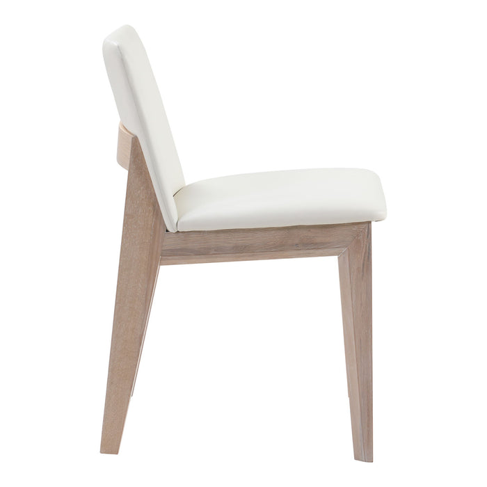 Deco - Oak Dining Chair - White Pvc - M2