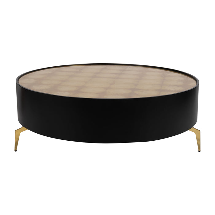 Wood Leaf Top Coffee Table 47" Gold - Black/Gold