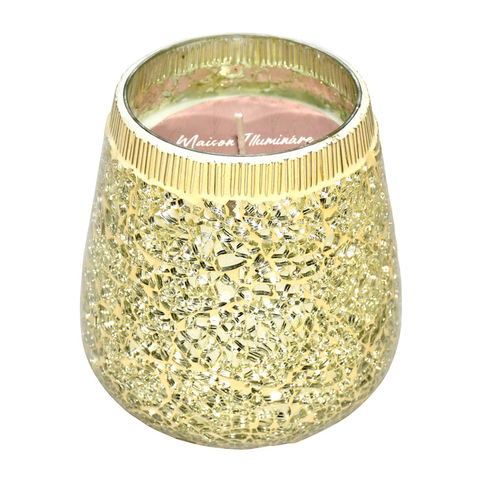 18 Oz Spiced Pear Mosaic 6" Candle - Champagne