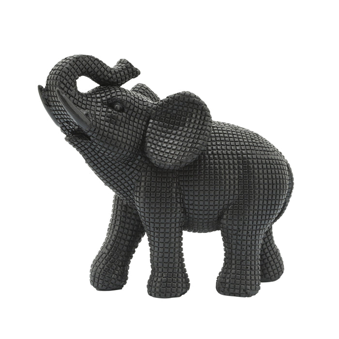 Resin 7" Elephant Table Accent - Black