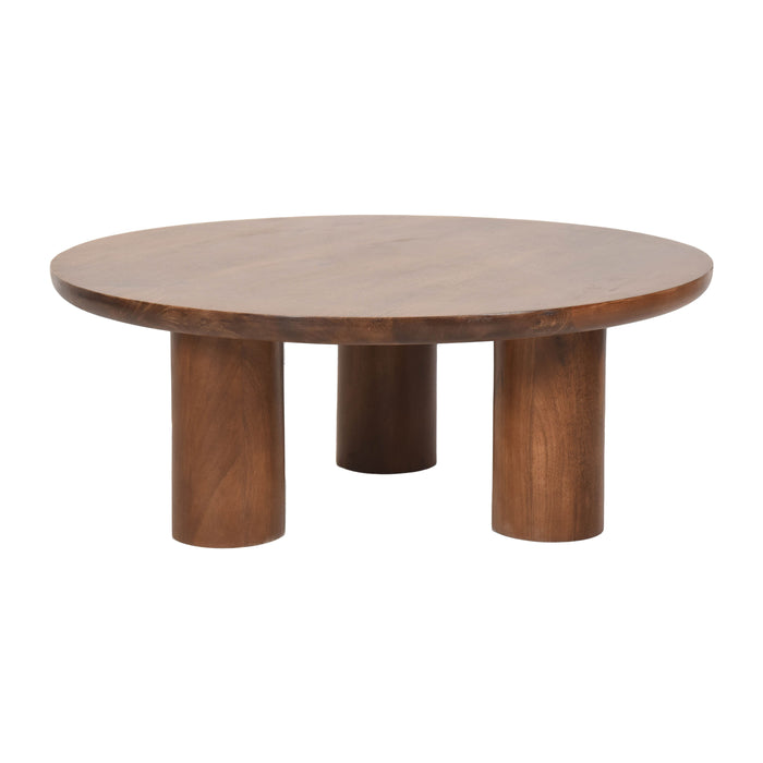 Wood Scandinavian Coffee Table 35" - Brown