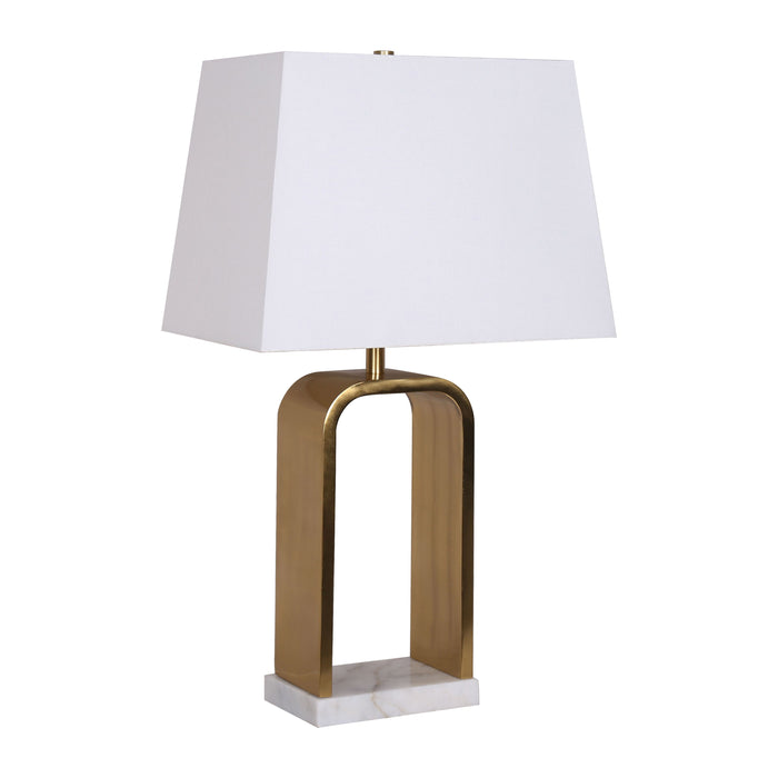 Metal 25" Classic Table Lamp - Gold/White