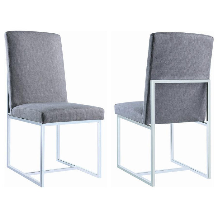 Mackinnon - Upholstered Side Chairs (Set of 2) - Grey and Chrome