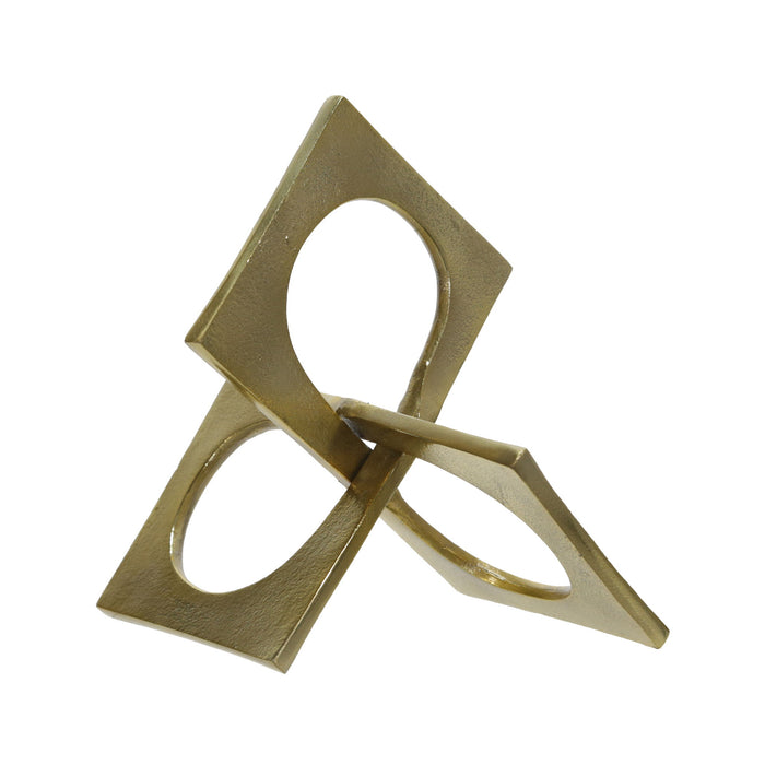 Metal 9" Linked Square Deco - Gold