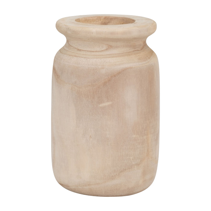 Wood 9" Organic Vase - Natural