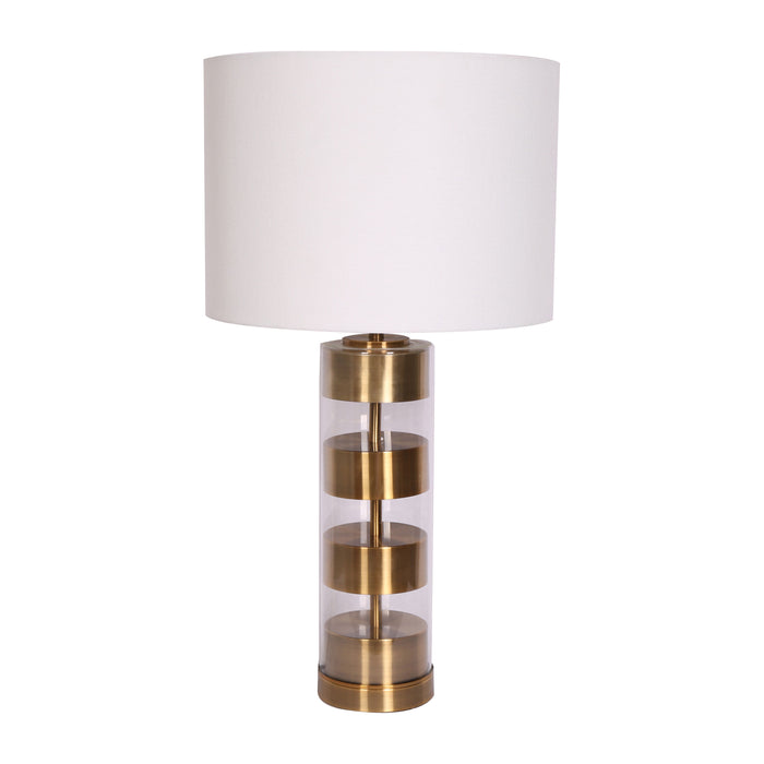 Brass/Glass 28" Illusion Table Lamp - Gold