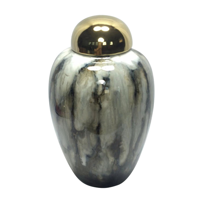 Urn With Gold Lid 14" - Multi
