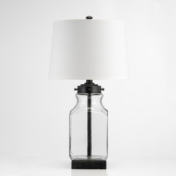 Bottle Table Lamp - Clear / White