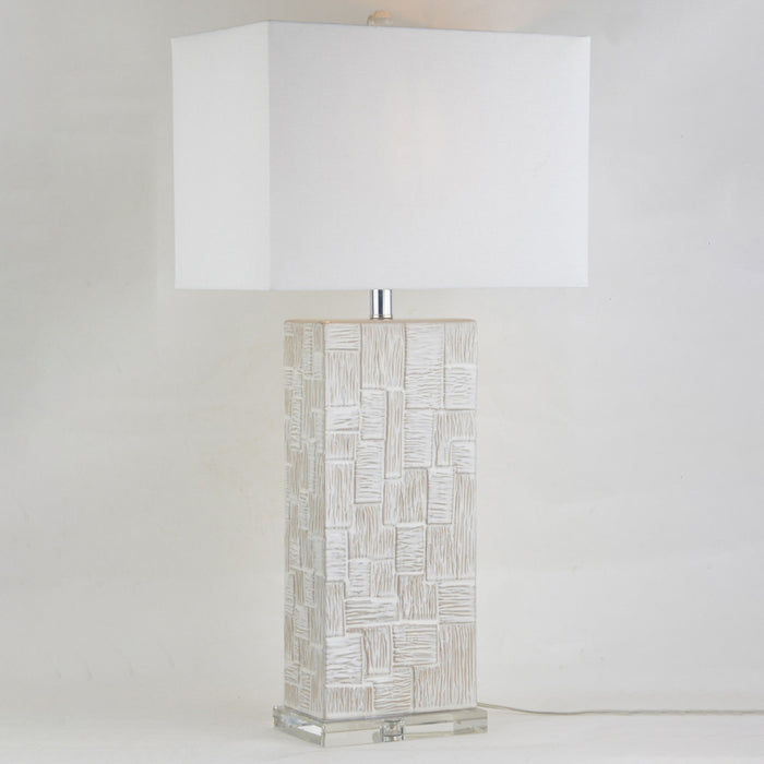 Textured Table Lamp - White