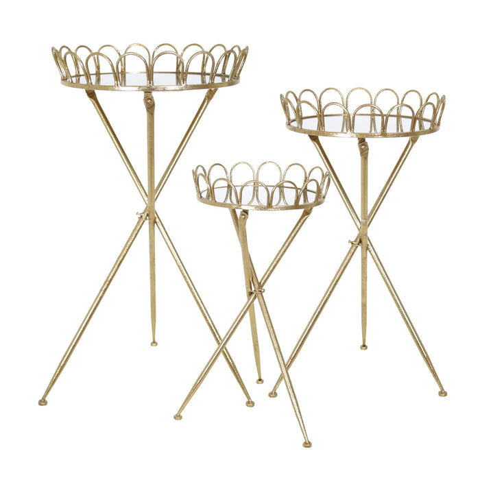 (Set of 3) Metal Accent Tables 32/28/24" - Gold
